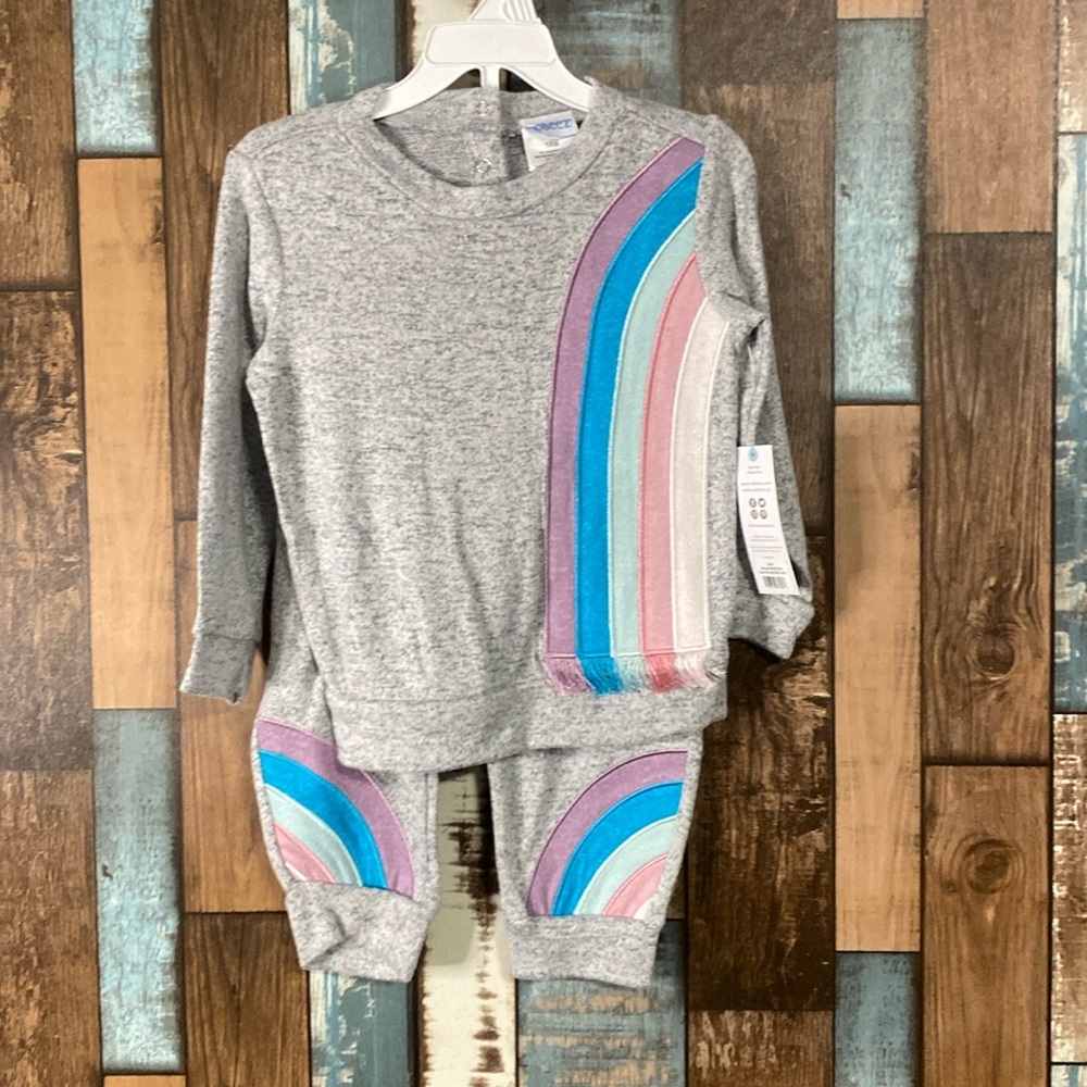 Robeez heather gray rainbow outfit